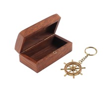 Rudder Key Ring with Wooden Box