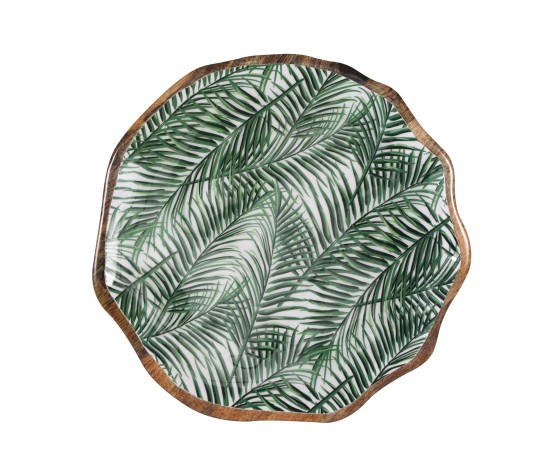 Palm Leaf Decal Enamel Platter