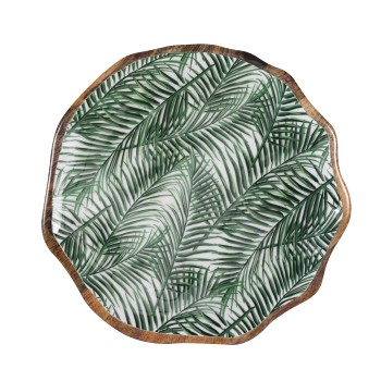 Palm Leaf Decal Enamel Platter