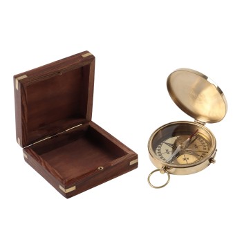 Compass with wooden Box
